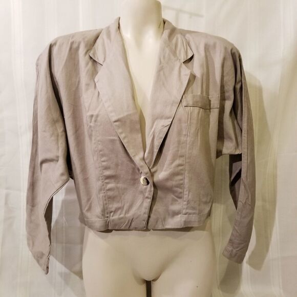 Vintage Spettro 80s Taupe Jacket Size S NWT - Picture 2 of 5